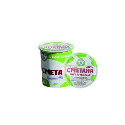 Сметана 10% стакан 0,380кг ГОСТ АМК