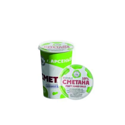 Сметана 10% стакан 0,500кг ГОСТ АМК