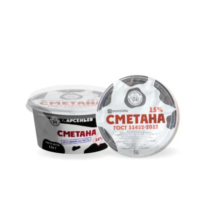 Сметана 15% стакан 0,120кг ГОСТ АМК