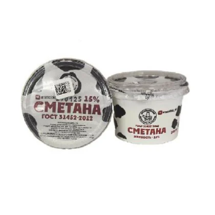 Сметана 15% стакан 0,200кг ГОСТ АМК