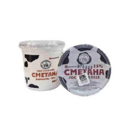 Сметана 15% стакан 0,380кг ГОСТ АМК