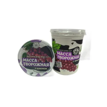 Творожная масса сладкая с изюмом 4,5% банка 0,500кг АМК