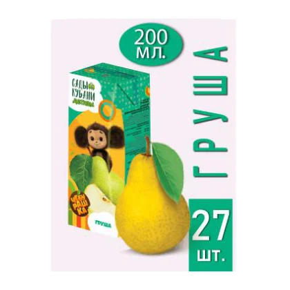 Нектар грушевый Сады Кубани Чебурашка т/п 0,200л д/пит