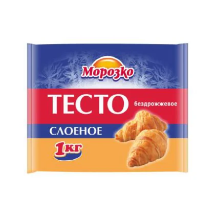 Тесто слоеное бездрожжевое м/у 1,000кг Морозко