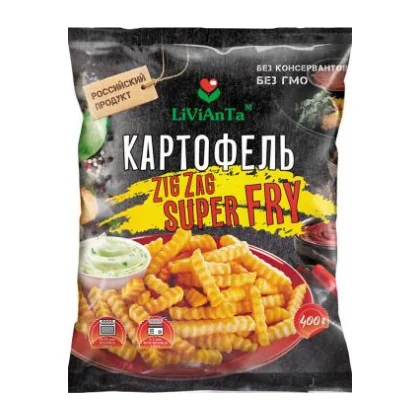 Картофель фри Зиг Заг св/м 0,400кг м/у Ливианта
