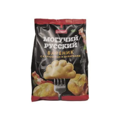 Вареники с картофелем и шкварками Могучий Русский м/у 0,900кг св. Сальников