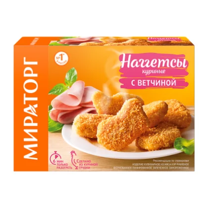 Наггетсы куриные с ветчиной к/у 0,250кг Мираторг