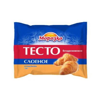 Тесто слоеное бездрожжевое пласт 0,400кг Морозко
