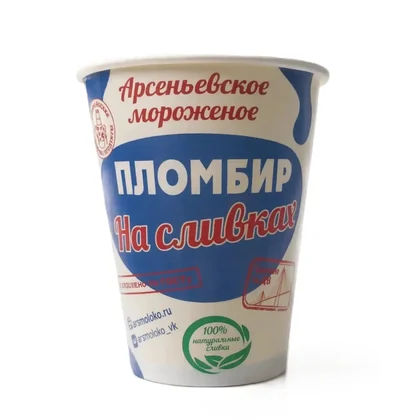 Мороженое пломбир 12% бум/ст 65гр на сливках АМК