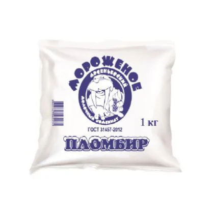 Мороженое пломбир 12% пакет 1,000кг АМК