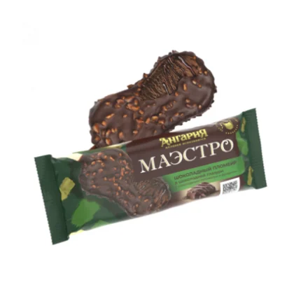 Мороженое эскимо 80гр Маэстро шоколад в шокол глазури 15% м/у Ангария