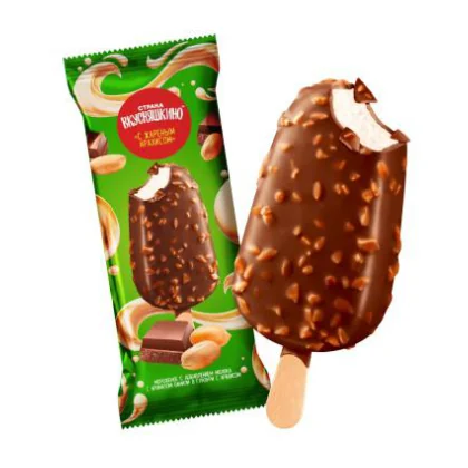 Мороженое эскимо Страна Вкусняшкино молочн глазурь с арахисом 50 гр м/у Айс-Групп