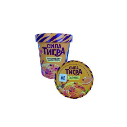 Мороженое пломбир Сила тигра морошка и апельсин стакан 0,280кг ФМ Урса